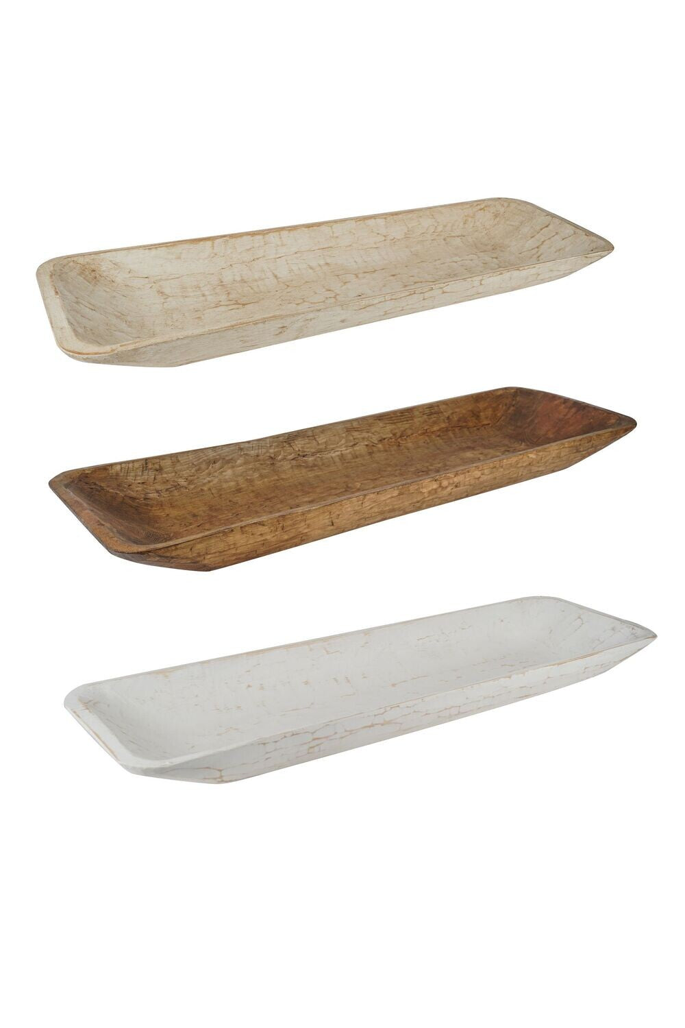 Santa Fe Long Hand-Carved Pine Dough Bowl | Farmhouse – Multi-Color Finishes