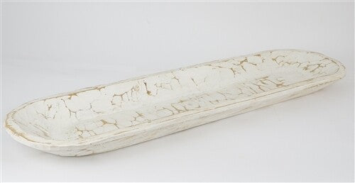 Extra-Long Wooden Dough Bowl | Rustic Hand-Carved Batea