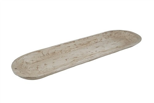 Extra-Long Wooden Dough Bowl | Rustic Hand-Carved Batea