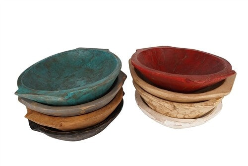 Chubster Hand-Carved Round Wooden Dough Bowl | Rustic Decor & Newborn Prop