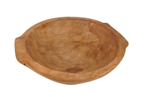 Chubster Hand-Carved Round Wooden Dough Bowl | Rustic Decor & Newborn Prop