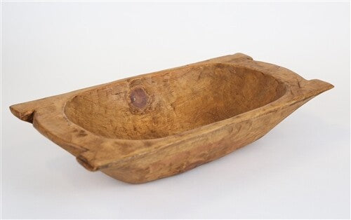 Waxed Eurostyle Deep Trencher Wooden Dough Bowl | Handcrafted Rustic Batea