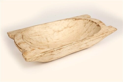 Eurotrenchy Deep Wooden Dough Bowl | Hand-Carved Rustic Batea