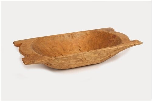 Eurotrenchy Deep Wooden Dough Bowl | Hand-Carved Rustic Batea