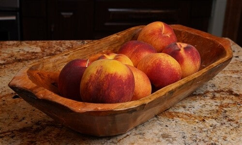 Food-Safe Deep Wooden Dough Bowl with Side Handles | Handcrafted Batea & Trencher