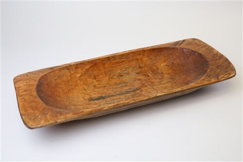 Food-Safe Eurostyle Deep Wooden Dough Bowl | Handcrafted Farmhouse Batea & Trencher