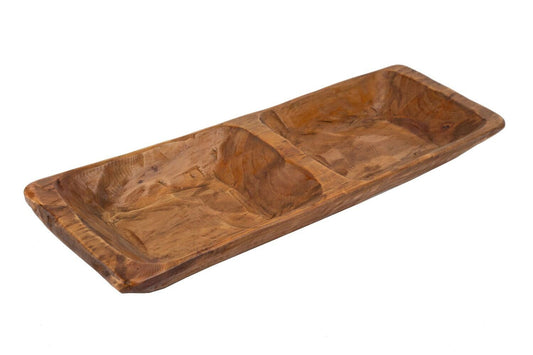 Food-Safe Half Fiesta Baguette Dough Bowl | Handcrafted Wooden Batea