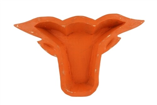 Hand-Carved Longhorn Wooden Dough Bowl | Rustic Décor & Gift