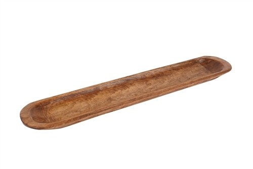 Food-Safe Medium Baguette Dough Bowl | Hand-Carved Primitive Bread Bowl Serving Batea
