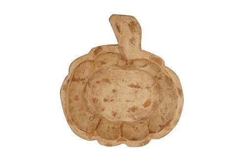 Hand-Carved Pumpkin Dough Bowl | Large Farmhouse Décor – Two Finishes