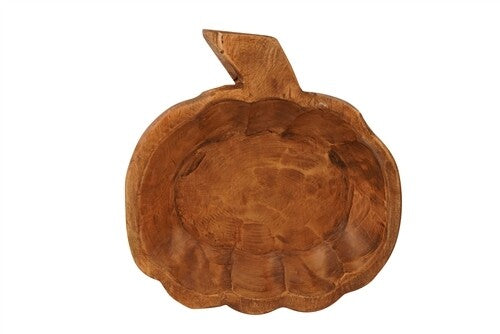 Hand-Carved Pumpkin Dough Bowl | Large Farmhouse Décor – Two Finishes