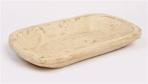 Rustic Waxed Wooden Dough Bowl | Hand-Carved Farmhouse Batea – Various Tones