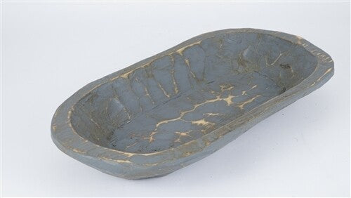 Rustic Waxed Wooden Dough Bowl | Hand-Carved Farmhouse Batea – Various Tones