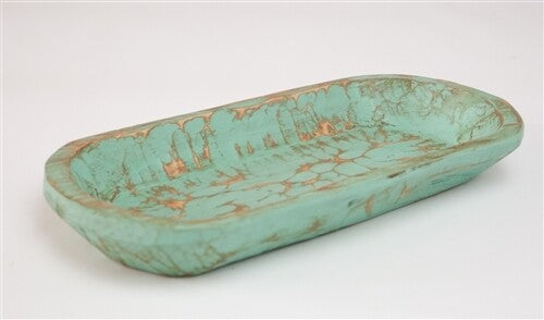 Rustic Waxed Wooden Dough Bowl | Hand-Carved Farmhouse Batea – Various Tones
