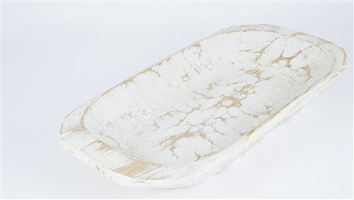 Rustic Waxed Wooden Dough Bowl | Hand-Carved Farmhouse Batea – Various Tones