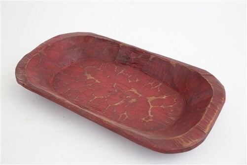 Rustic Waxed Wooden Dough Bowl | Hand-Carved Farmhouse Batea – Various Tones
