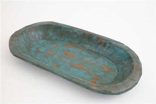 Rustic Waxed Wooden Dough Bowl | Hand-Carved Farmhouse Batea – Various Tones