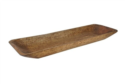 Santa Fe Long Hand-Carved Pine Dough Bowl | Farmhouse – Multi-Color Finishes