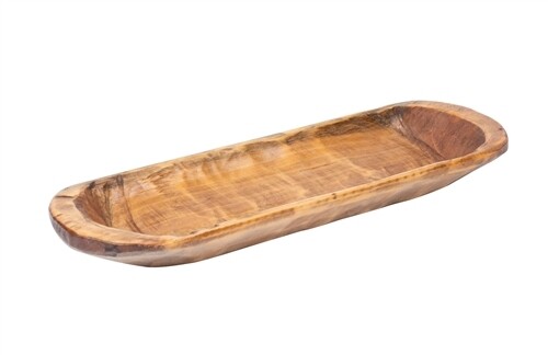 Food-Safe Small Baguette Dough Bowl | Hand-Carved Bread Bowl & Serving Batea