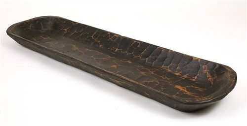 Extra-Long Wooden Dough Bowl | Rustic Hand-Carved Batea