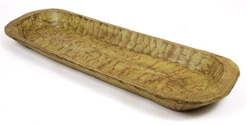 Extra-Long Wooden Dough Bowl | Rustic Hand-Carved Batea