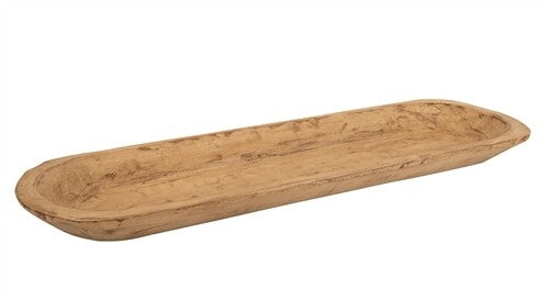 Extra-Long Wooden Dough Bowl | Rustic Hand-Carved Batea