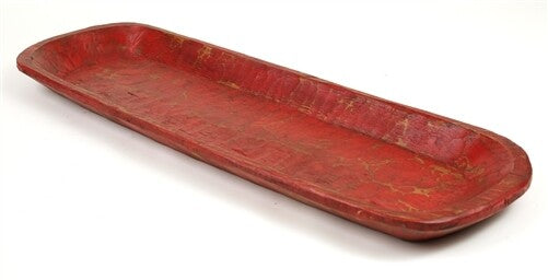 Extra-Long Wooden Dough Bowl | Rustic Hand-Carved Batea