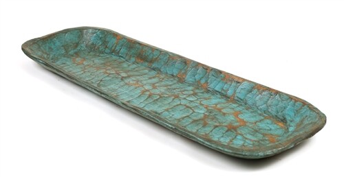 Extra-Long Wooden Dough Bowl | Rustic Hand-Carved Batea